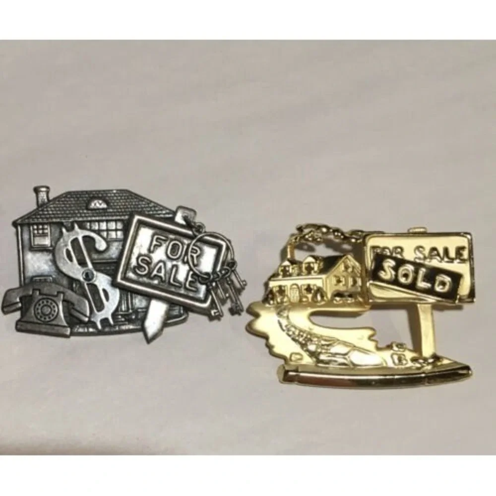 Vintage Pins Brooches‎ Gold and Silver Relator Work Pins
